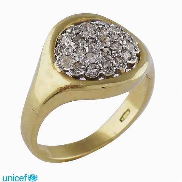 18kt yellow and white gold ring