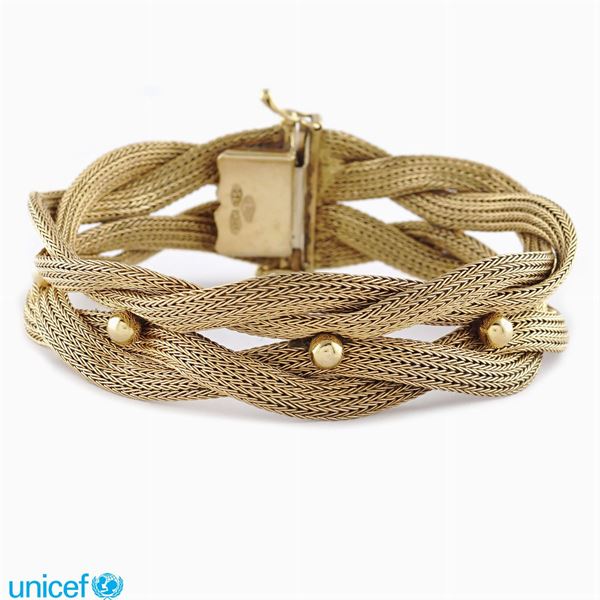18kt satin gold bracelet  (1940/50ies)  - Auction UNICEF ONLINE TIMED AUCTION - Colasanti Casa d'Aste