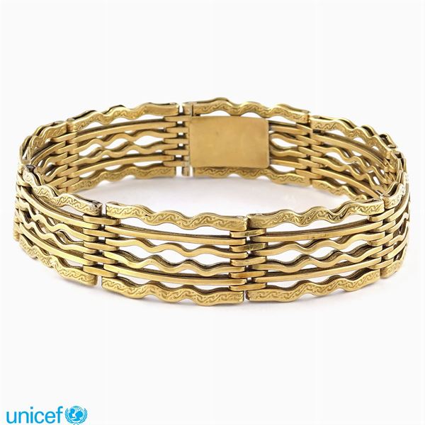 Bracciale in oro giallo 18kt  (anni 50/60)  - Asta UNICEF ASTA A TEMPO ONLINE - Colasanti Casa d'Aste