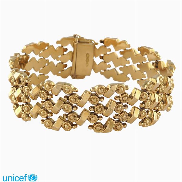 Bracciale in oro rosa 18kt  (anni 40/50)  - Asta UNICEF ASTA A TEMPO ONLINE - Colasanti Casa d'Aste
