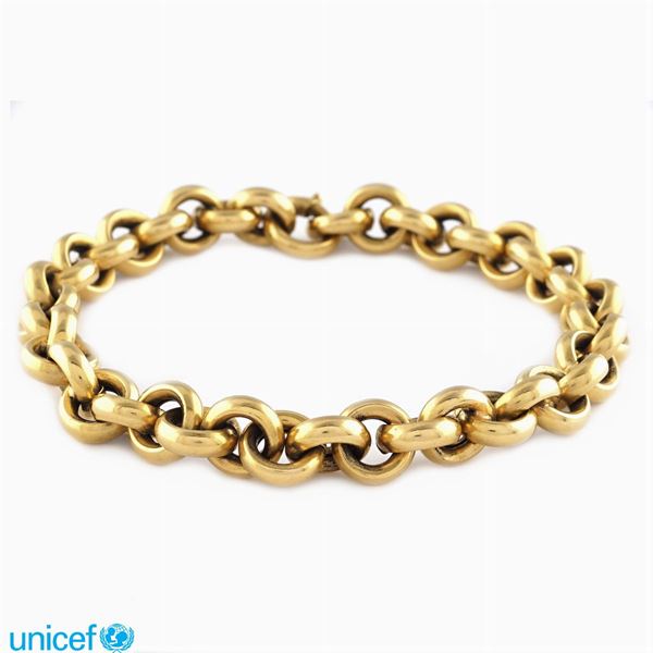 Bracciale in oro giallo 18kt  (anni 40/50)  - Asta UNICEF ASTA A TEMPO ONLINE - Colasanti Casa d'Aste