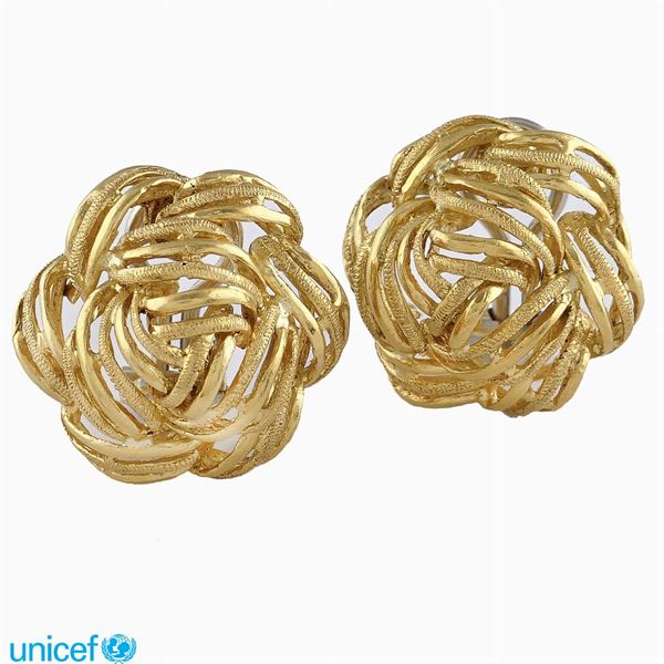 18kt gold lobe earrings  - Auction UNICEF ONLINE TIMED AUCTION - Colasanti Casa d'Aste