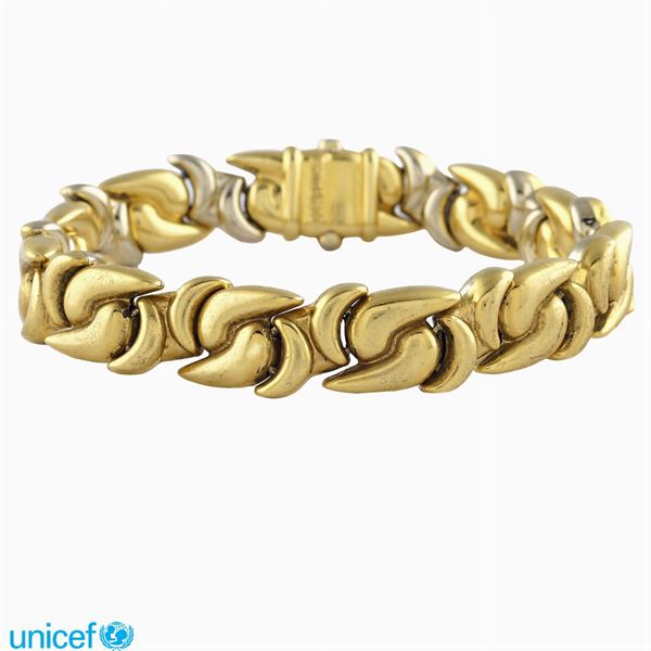 18kt white and yellow gold bracelet