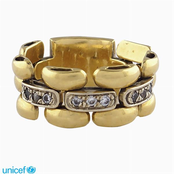 18kt yellow and white gold ring