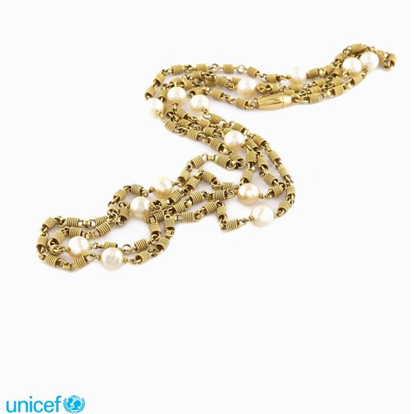 Lunga collana in oro giallo 18kt  - Asta UNICEF ASTA A TEMPO ONLINE - Colasanti Casa d'Aste