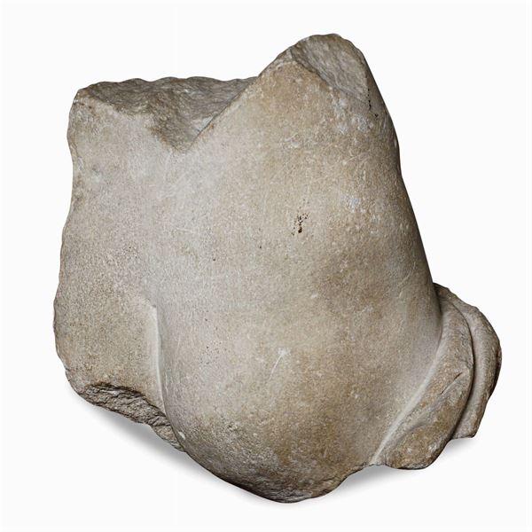 White marble statue fragment
