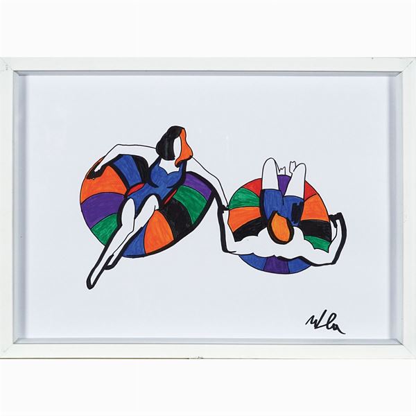 Marco Lodola : Marco Lodola  (Dorno 1955)  - Auction Costume and sketches - I - Colasanti Casa d'Aste