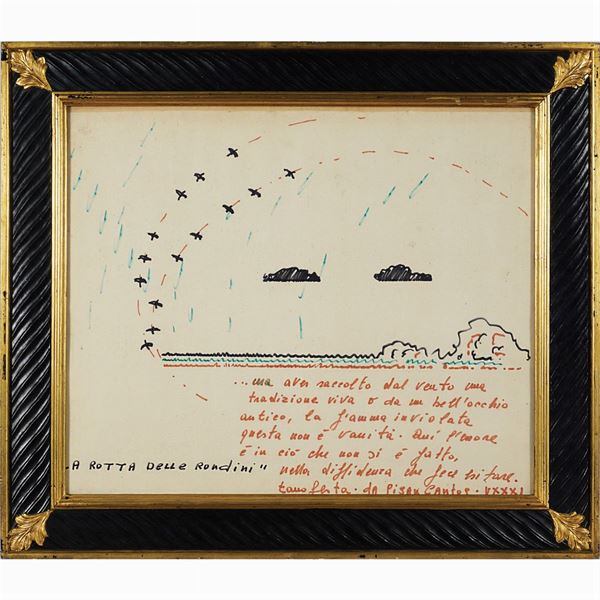 Tano Festa : Tano Festa  (Roma 1938 - 1988)  - Auction Costume and sketches - I - Colasanti Casa d'Aste