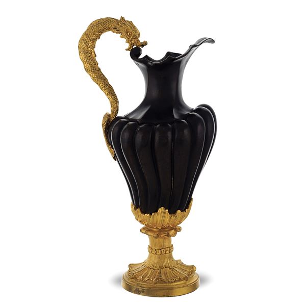 Gilded and burnished bronze jug