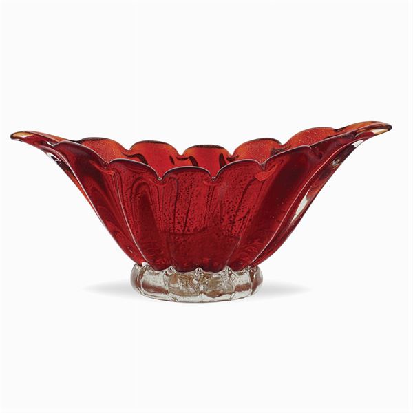 Centrotavola di forma ovale  (Murano, XX Sec.)  - Asta BOZZETTI E FIGURINI  - I - Colasanti Casa d'Aste