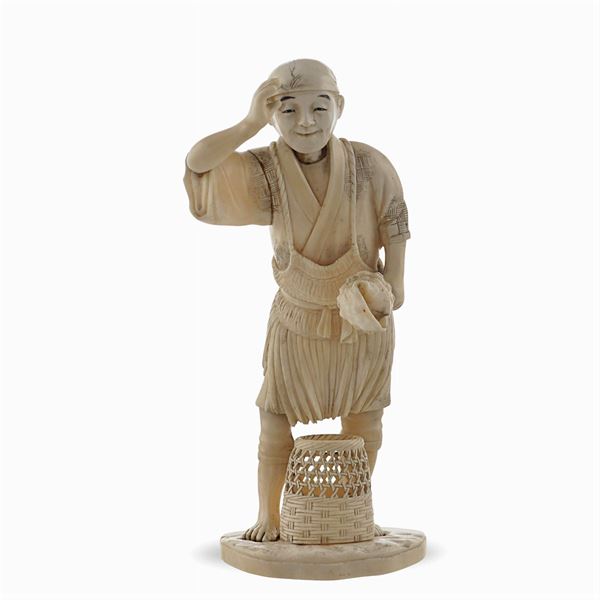 Inlaid bone figure