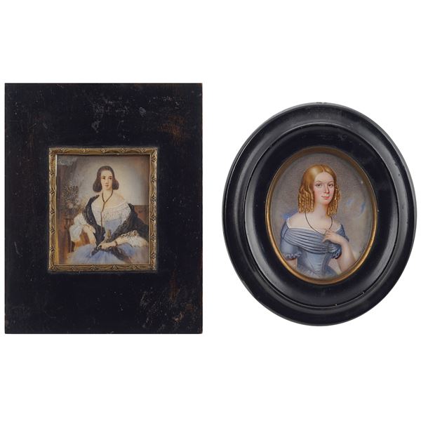 Two miniatures  (English school, 19th century)  - Auction Fine Art From a Tuscan Property - Colasanti Casa d'Aste