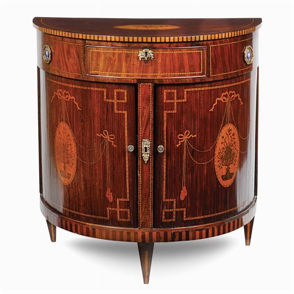 Mahogany demi-lune chest