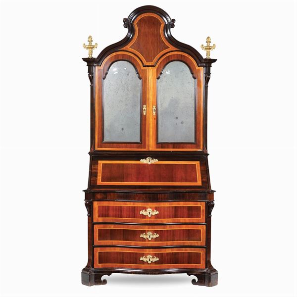 Luigi Bertelli - Veneered rosewood and maplewood trumeau