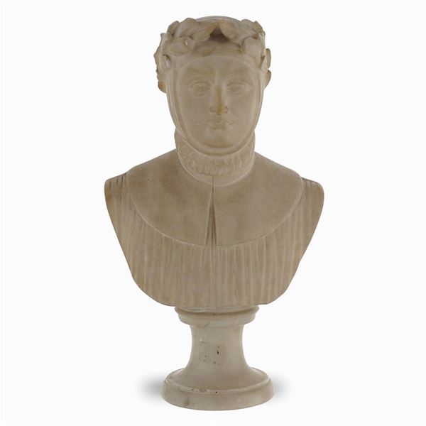 White marble portrait bust