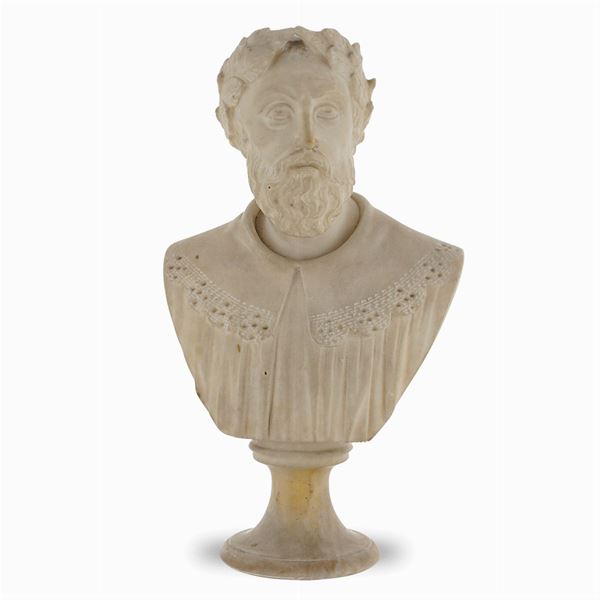 White marble portrait bust