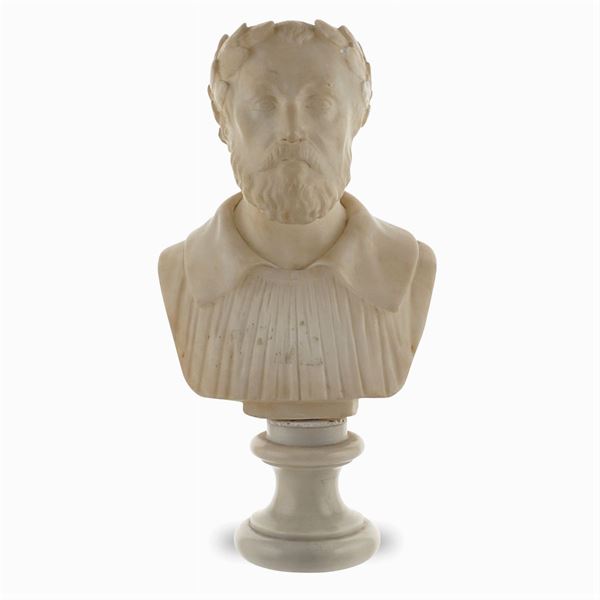 White marble portrait bust