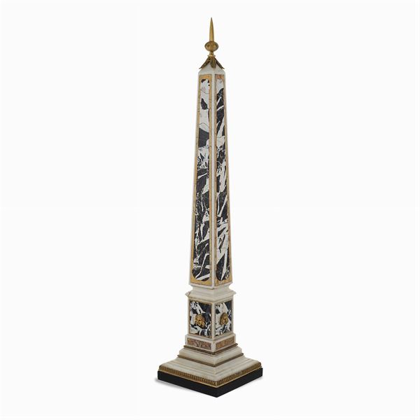 White Carrara marble obelisk
