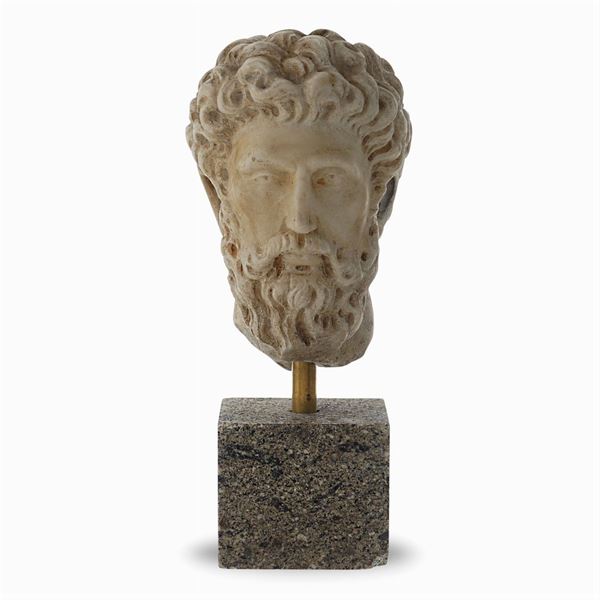 Testa in marmo bianco statuario