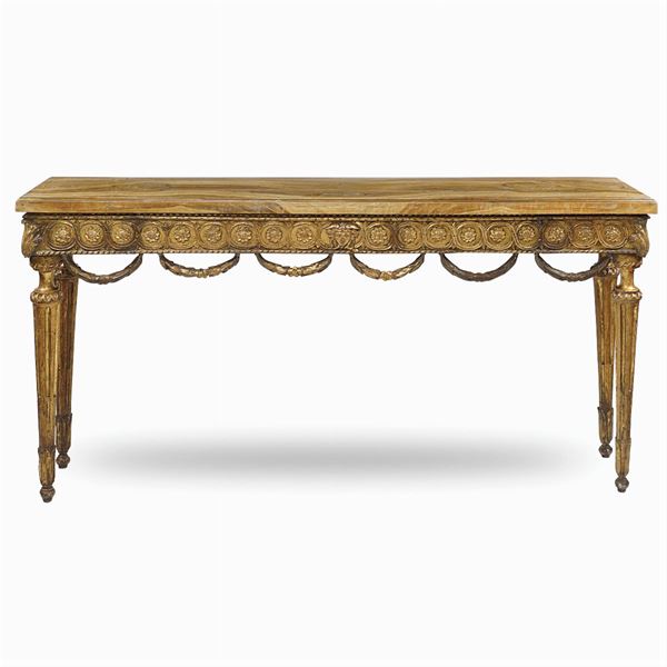 Giltwood wall console  (Italy, late 18th century)  - Auction Fine Art From a Tuscan Property - Colasanti Casa d'Aste