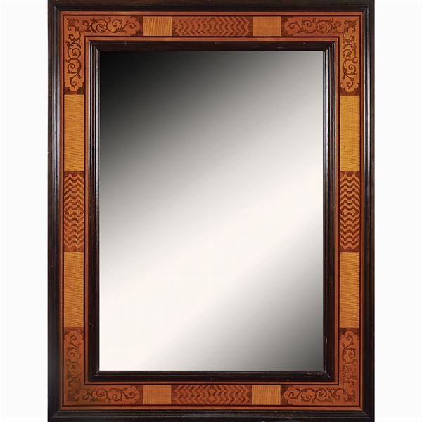Rectangular wooden mirror