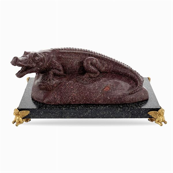 Red porphyry crocodile