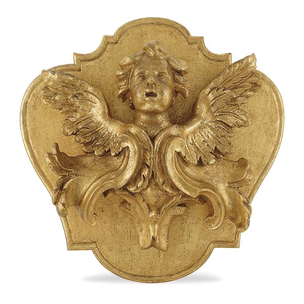 Fregio in legno scolpito, intagliato e dorato  (Roma, XIX Sec.)  - Asta FINE ART DA UNA DIMORA TOSCANA  - Colasanti Casa d'Aste