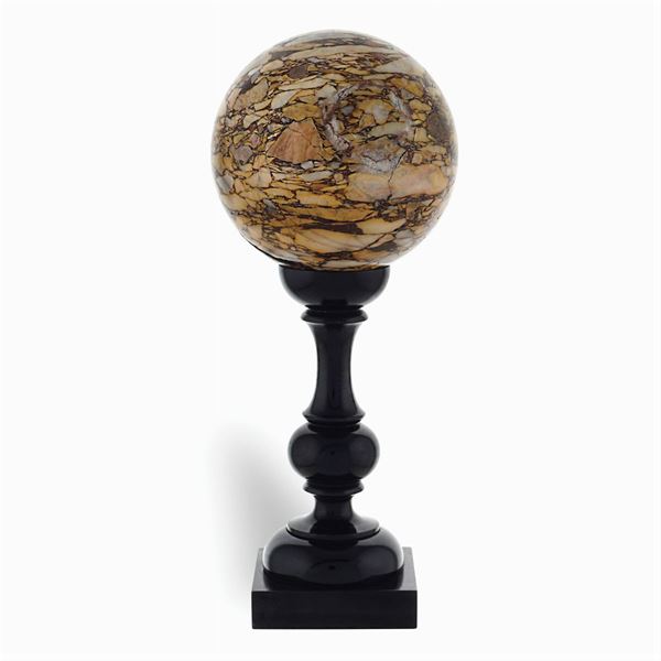 Sphere in breccia corallina marble
