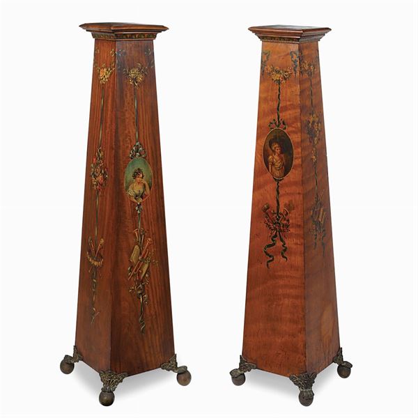 Two satinwood columns