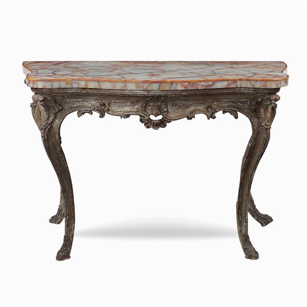 Giltwood console  (Italy, 18th century)  - Auction Fine Art From a Tuscan Property - Colasanti Casa d'Aste