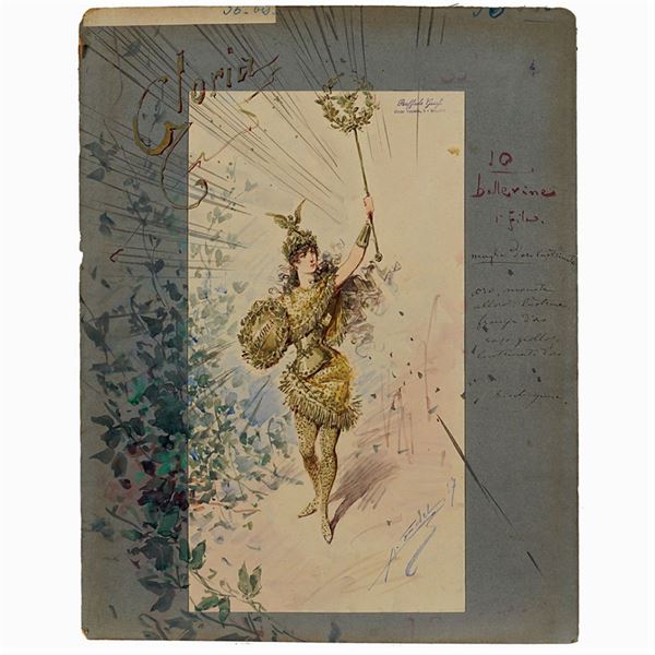 Alfredo Edel : Alfredo Edel  (Colorno 1856 - Boulogne-sur-Seine 1912)  - Asta BOZZETTI E FIGURINI  - I - Colasanti Casa d'Aste