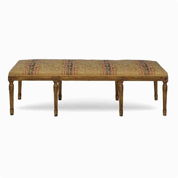 Rectangular giltwood bench