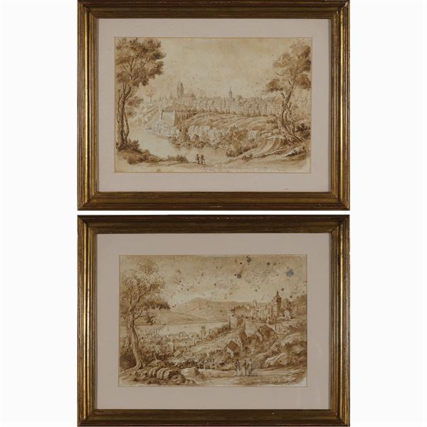Swiss sketcher  (XVIII Century)  - Auction Fine Art From a Tuscan Property - Colasanti Casa d'Aste