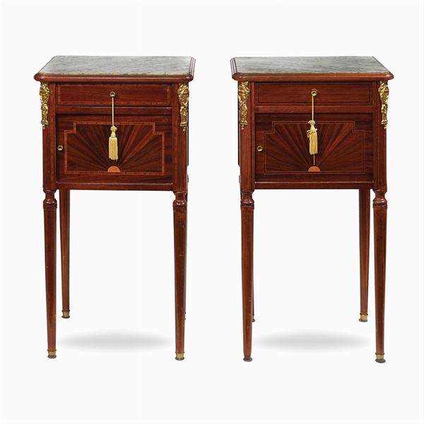 Pair of mahogany side tables  (France, 19th century)  - Auction Fine Art From a Tuscan Property - Colasanti Casa d'Aste