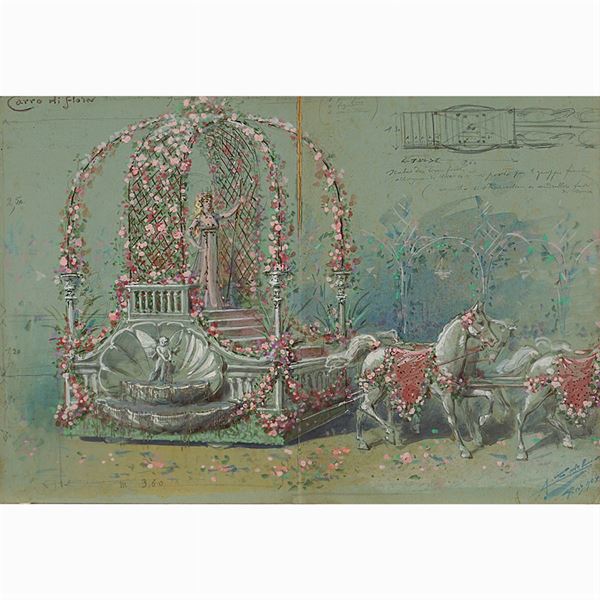 Alfredo Edel : Alfredo Edel  (Colorno 1856 - Boulogne-sur-Seine 1912)  - Auction Costume and sketches - I - Colasanti Casa d'Aste