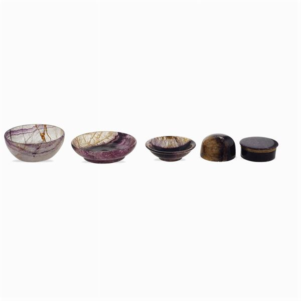 Carlo Preda - Group of five objects in Blue John