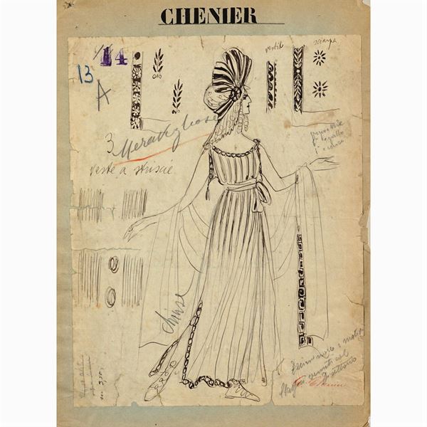 Costume sketches for "Andrea Chénier"