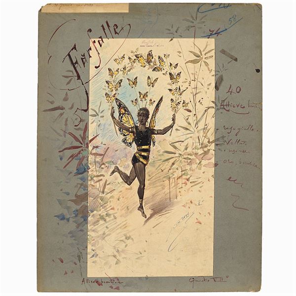Alfredo Edel : Alfredo Edel  (Colorno 1856 - Boulogne-sur-Seine 1912)  - Auction Costume and sketches - I - Colasanti Casa d'Aste