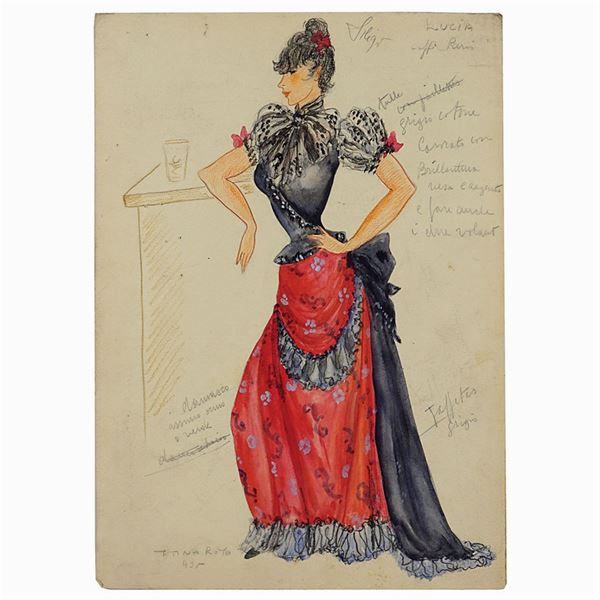 Titina Rota : Titina Rota  (Milano 1899 - Roma 1978)  - Auction Costume and sketches - I - Colasanti Casa d'Aste