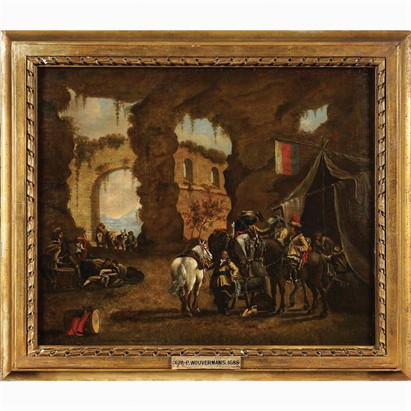 Philips Wouwerman : Philips Wouwerman  (Haarlem 1619 - 1668)  - Auction Fine Art From a Tuscan Property - Colasanti Casa d'Aste