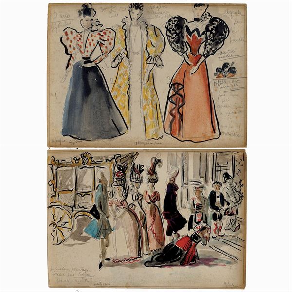 Bozzetti teatrali  (Italia, 1945 circa)  - Asta BOZZETTI E FIGURINI  - I - Colasanti Casa d'Aste
