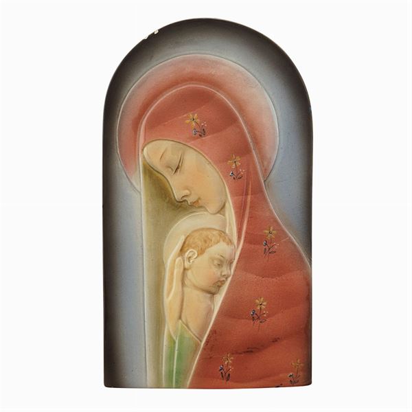 Placca in ceramica policroma