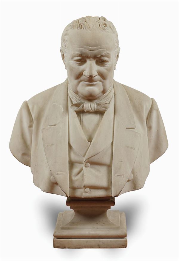 White statuary marble portait bust