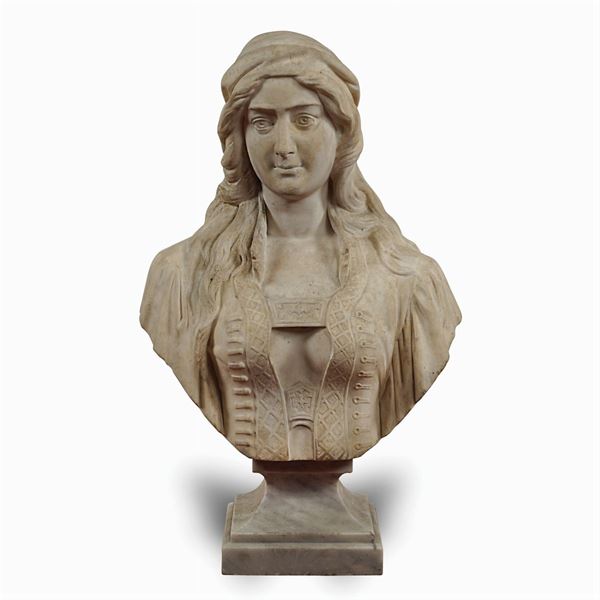 White Thassos marble portait bust