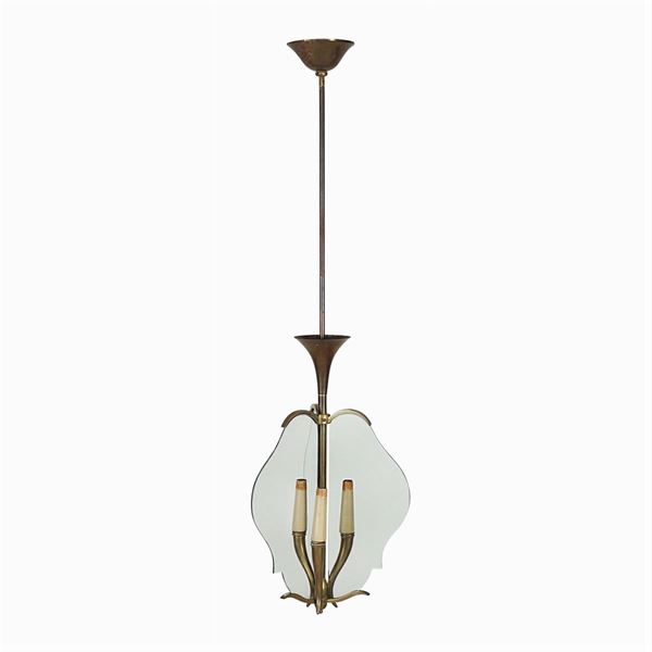 Three light chandelier  (Italy, 1960 circa)  - Auction Online timed Auction objects of art - II - Colasanti Casa d'Aste