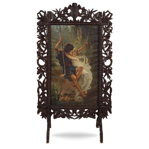 Particular walnut screen  (late 19th century)  - Auction Fine Art From a Tuscan Property - Colasanti Casa d'Aste
