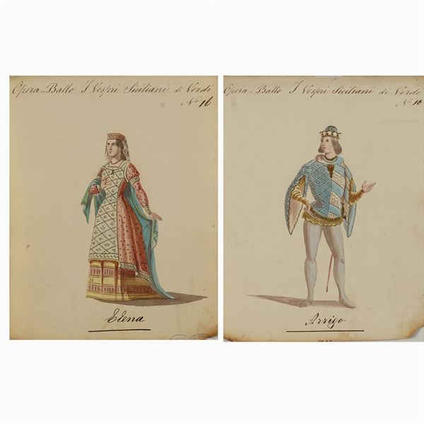 Costume sketches for "Vespri Siciliani"