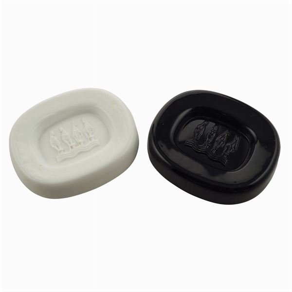 Pair of ashtrays  (prod. Seguso for Ciga Hotel, XX century)  - Auction Online timed Auction objects of art - II - Colasanti Casa d'Aste