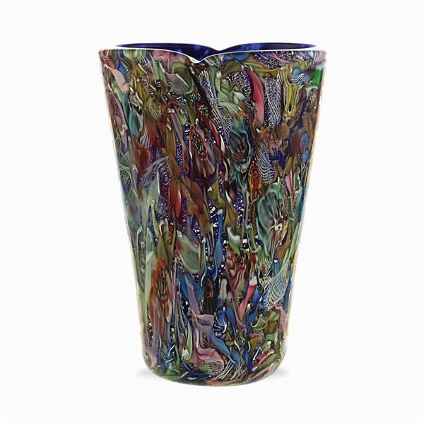 Blue glass vase