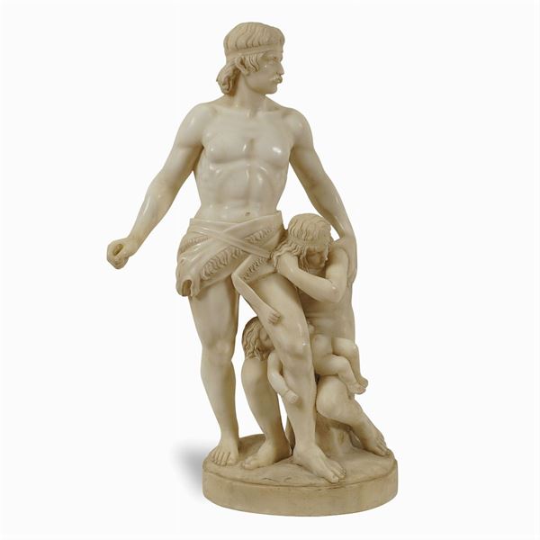 White marble sculpted group